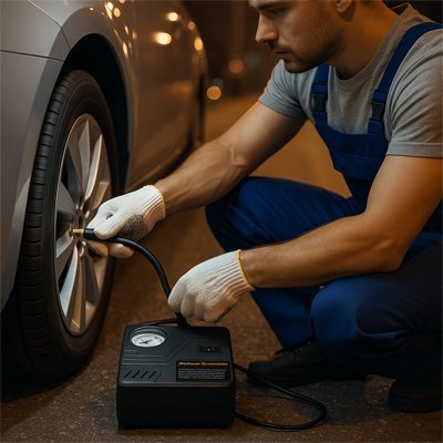 Gonfleur pneu voiture | Compact Auto - Sécurité - All in One