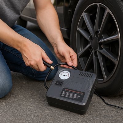 Gonfleur pneu voiture | Compact Auto - Sécurité - All in One