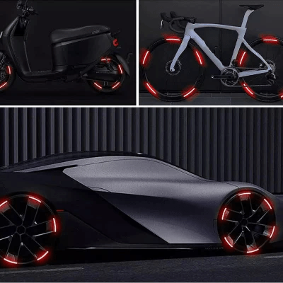 AUTOCOLLANT VOITURE - GlowWheel™ - Rouge - All in 1