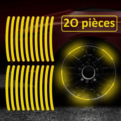 AUTOCOLLANT VOITURE - GlowWheel™ - Jaune - All in 1