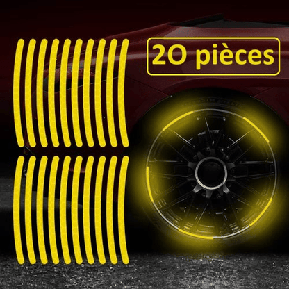 AUTOCOLLANT VOITURE - GlowWheel™ - Jaune - All in 1