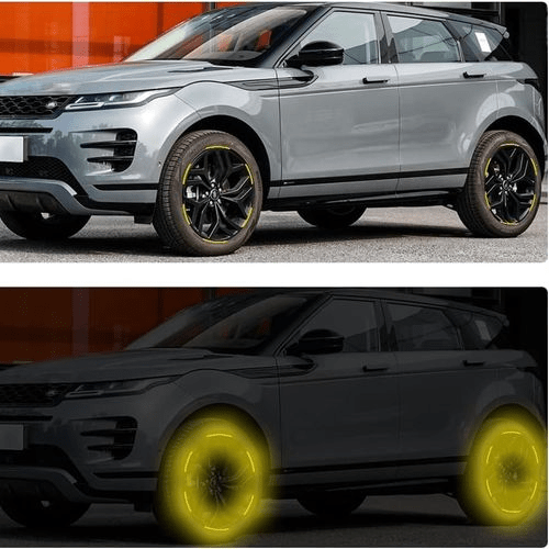 AUTOCOLLANT VOITURE - GlowWheel™ - Jaune - All in 1